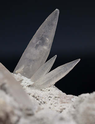 Dogtooth Calcite on Silica Flower Cluster